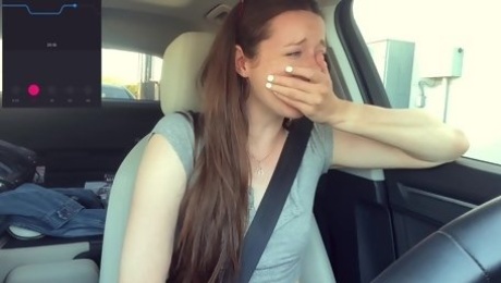 Starbucks Drive Thru Orgasm: Lush Toy Control Makes Teen Cum Hard