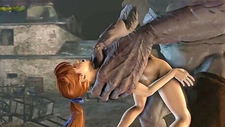 Kasumi Fucked All The Way Through By Giant Cyclop Monster