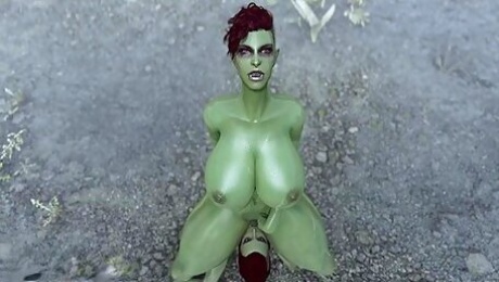 Two Muscular Curvy Orc Sisters And Their Sex In The Rain 2