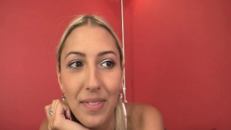 Busty ponytailed blonde cheater rides his cock
