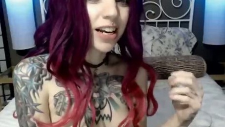 This hot tattooed punk was born to be a webcam model
