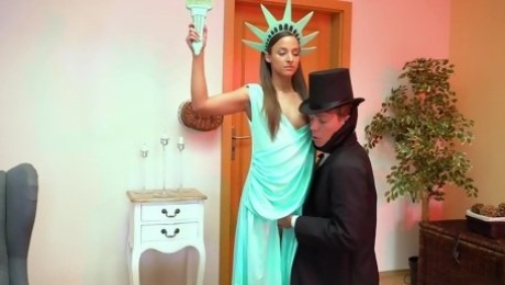 Hot presidential parody fuck, featuring Lady Liberty Amirah Adara