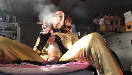 Smoking Alektra No 45 with cumshot