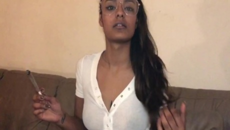 Indian prostitute fucked by white guy and smokes