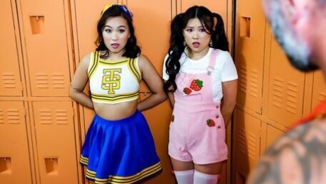 Lulu Chu and Kimmy Kimm are fucking with a fat penis