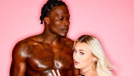 White mademoiselle Natalia Starr pleases her black boyfriend